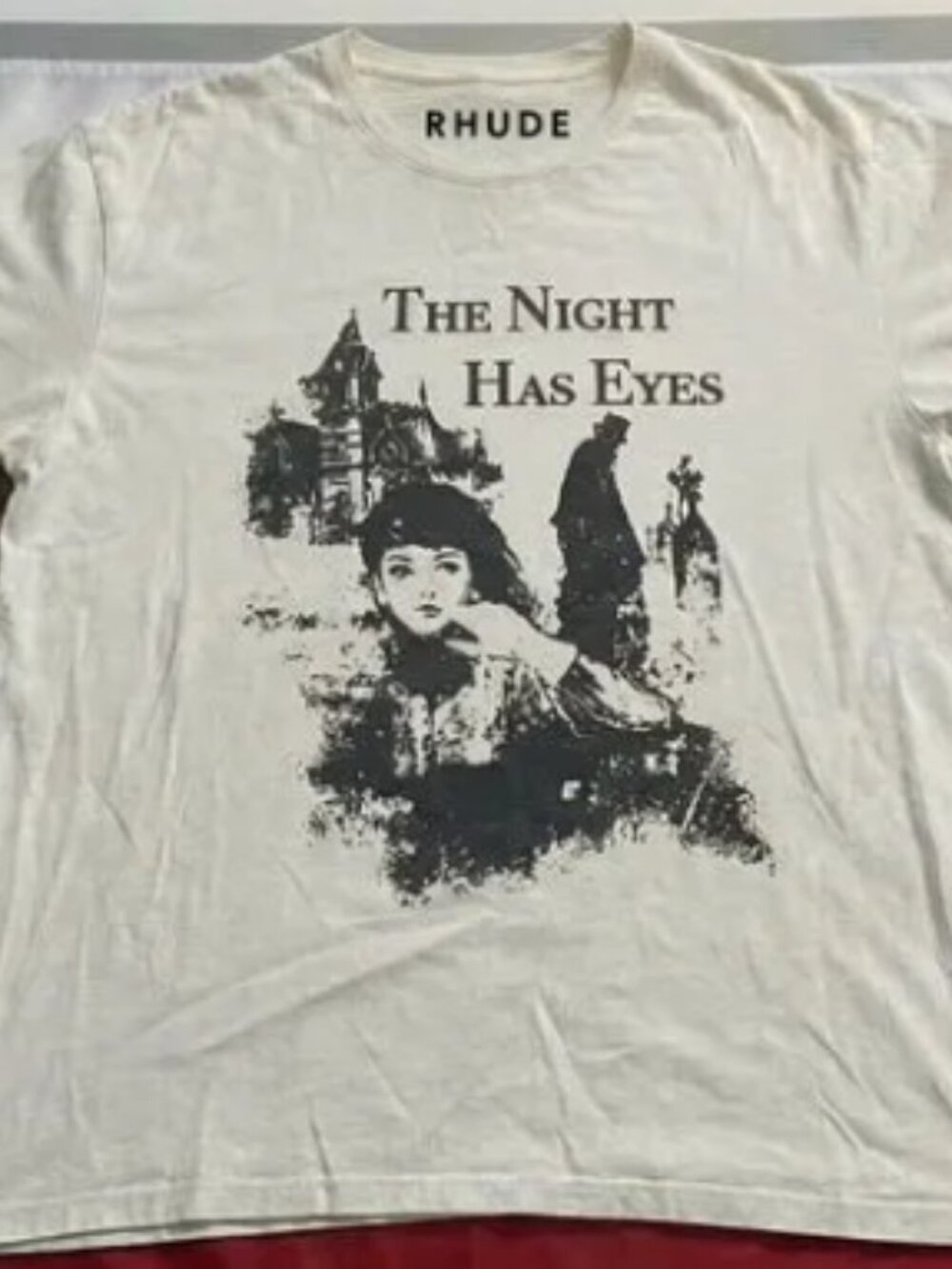 Rhude The Night Has Eyes Graphic T-Shirt Cream